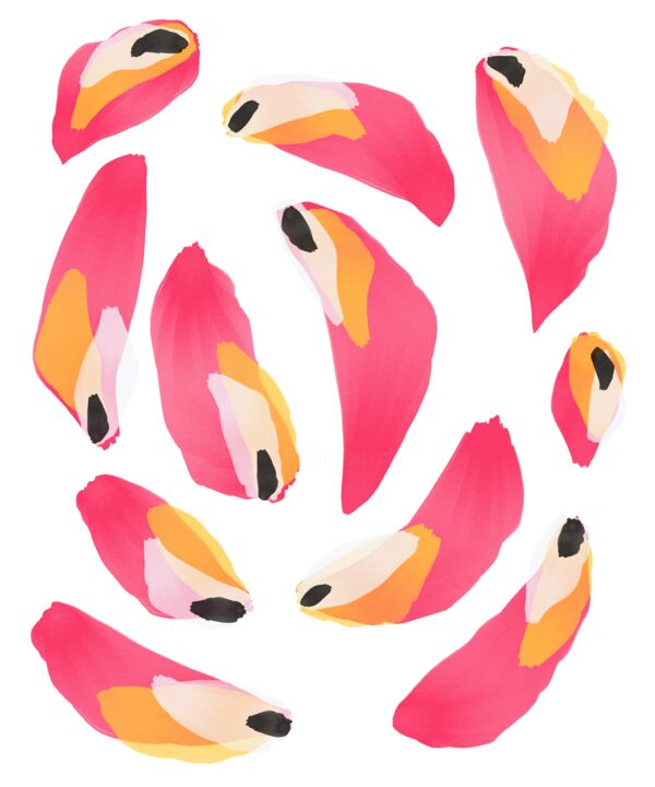 Цифровое искусство под названием "Abstract pink petals" - Natalia Tremasova, Подлинное произведение искусства, Цифровая живо…