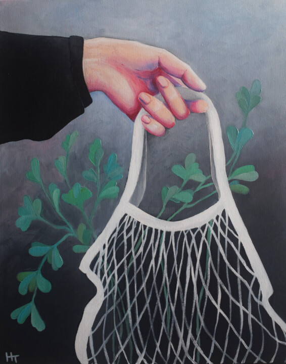 Pintura titulada "In my hand" por Natalia Tremasova, Obra de arte original, Oleo