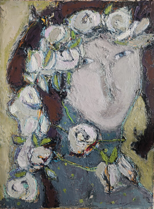제목이 "The first spring bu…"인 미술작품 Natalia Yanekina로, 원작, 기름 목재 패널에 장착됨
