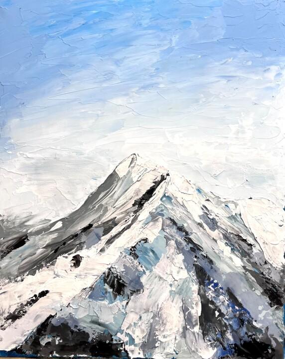 Pintura intitulada "Mountain painting O…" por Natalia Yangalycheva, Obras de arte originais, Acrílico
