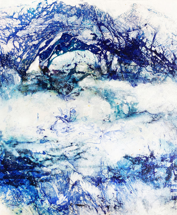 Painting titled "BLUE TREES" by Natalia Kuruch, Original Artwork, Digital Painting