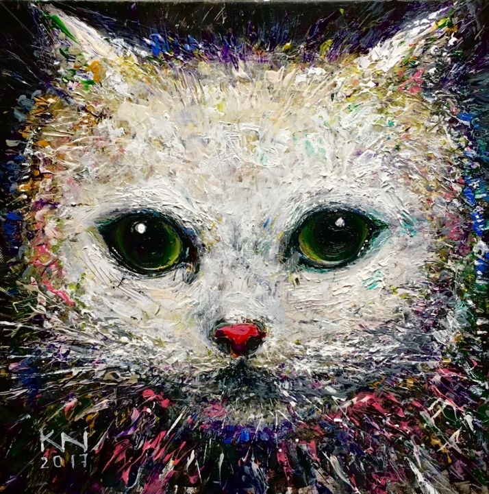 Grafika cyfrowa / sztuka generowana cyfrowo zatytułowany „Cat” autorstwa Natalia Kuruch, Oryginalna praca, Malarstwo cyfrowe…