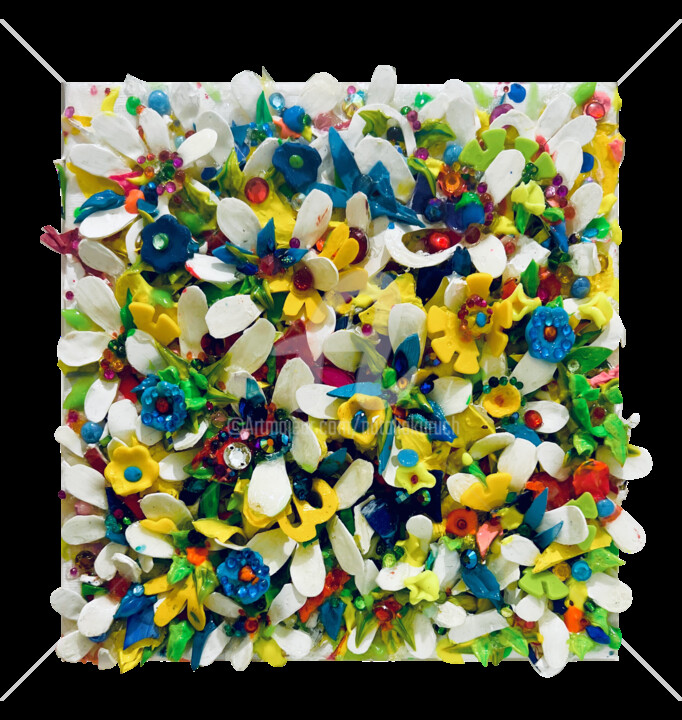 "Multicolors flowers" başlıklı Tablo Natalia Kuruch tarafından, Orijinal sanat, Akrilik