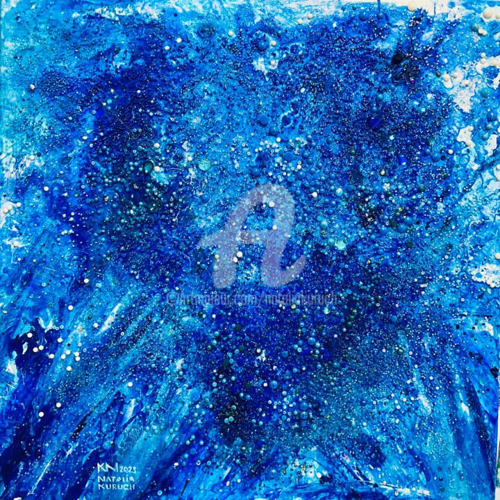 Schilderij getiteld "BLUE" door Natalia Kuruch, Origineel Kunstwerk, Acryl