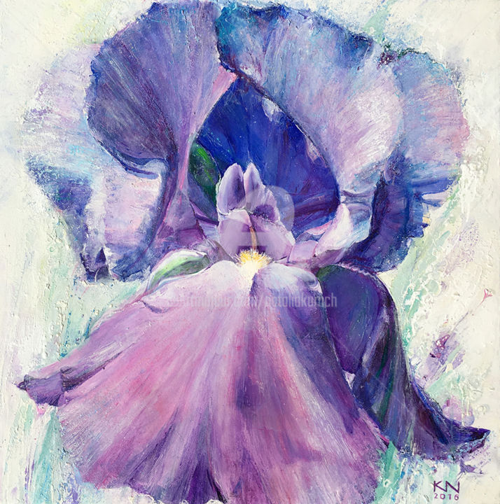 Painting titled "IRIS" by Natalia Kuruch, Original Artwork, Oil