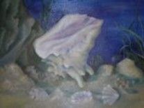 Painting titled "shell" by Natalija Pantović, Original Artwork, Oil
