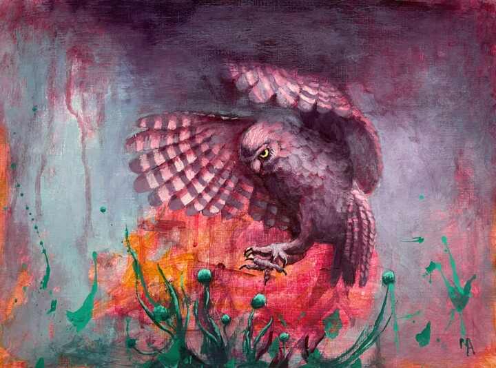 Painting titled "Flapping wings" by Natalie Aleksejeva (NatalieVerve), Original Artwork, Acrylic