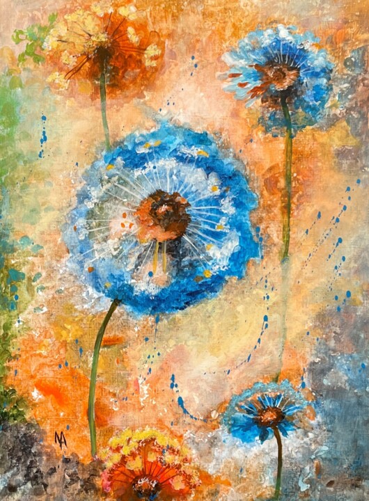 Painting titled "Flower Sympnony No.…" by Natalie Aleksejeva (NatalieVerve), Original Artwork, Acrylic