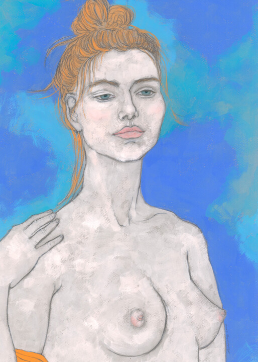 Rysunek zatytułowany „Juno” autorstwa Natalie Levkovska, Oryginalna praca, Gwasz
