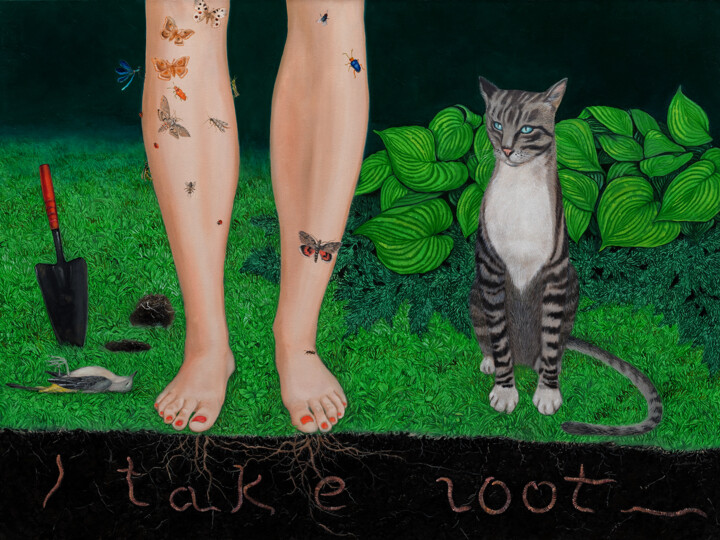 Ζωγραφική με τίτλο "I take root" από Natalie Levkovska, Αυθεντικά έργα τέχνης, Λάδι