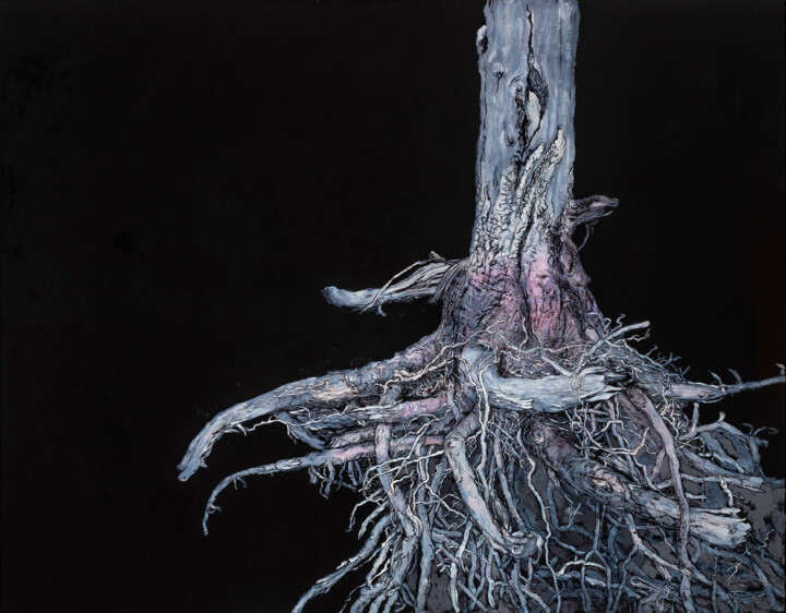 Peinture intitulée "Stump" par Natalie Levkovska, Œuvre d'art originale, Huile