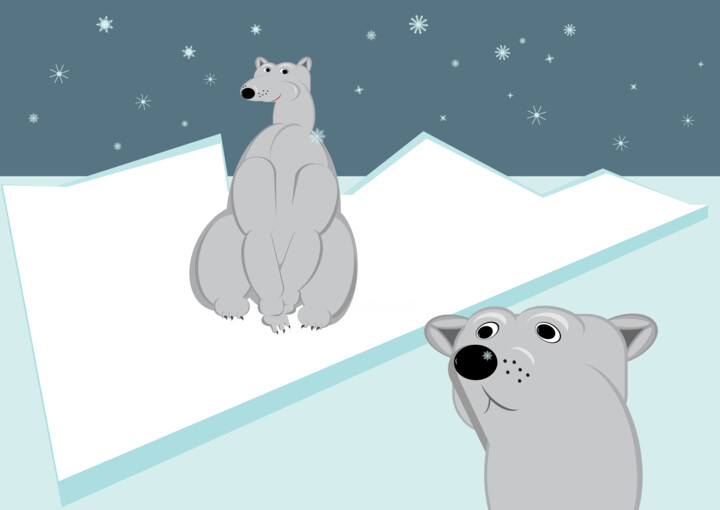 Grafika cyfrowa / sztuka generowana cyfrowo zatytułowany „Polar bear is looki…” autorstwa Natalie Levkovska, Oryginalna prac…