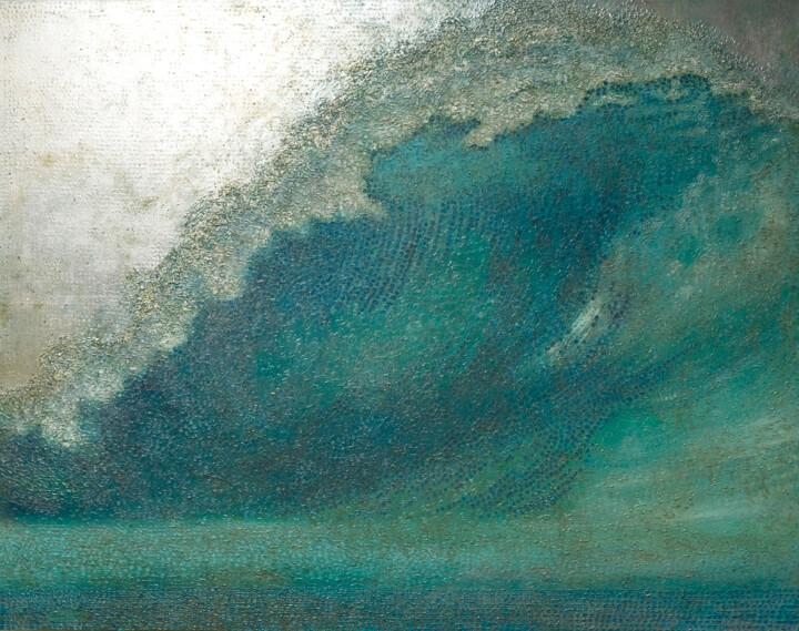 Painting titled "The Wave" by Natalie Levkovska, Original Artwork, Oil