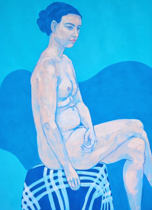 Tekening getiteld "Blue Gerda" door Natalie Levkovska, Origineel Kunstwerk, Gouache