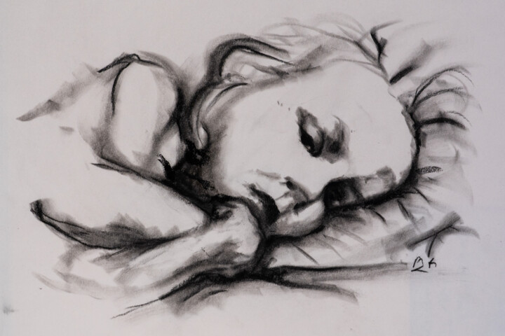 Drawing titled "Child" by Natalie Roy, Original Artwork, Charcoal