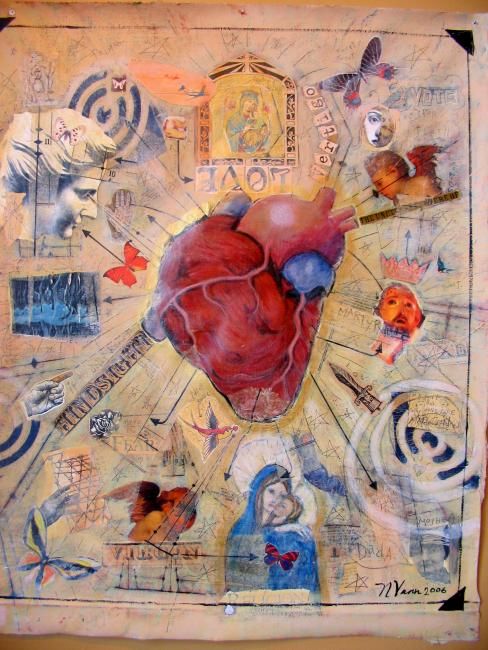 Pintura intitulada ""big Heart"" por Natalie Vann, Obras de arte originais