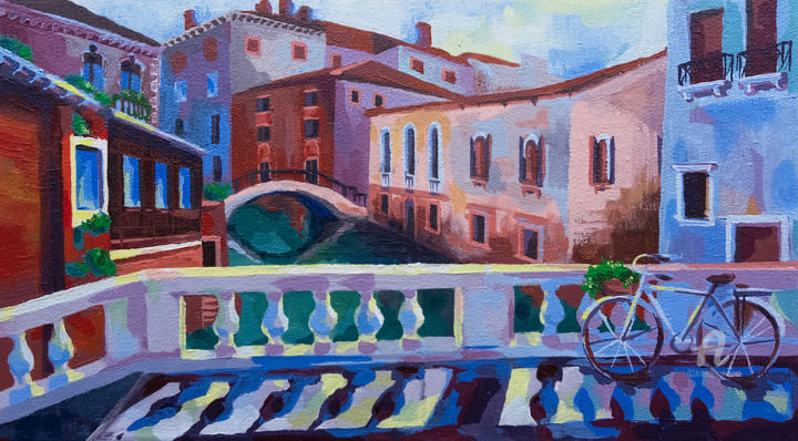 「Old Venice」というタイトルの絵画 Nataliia Belozerovaによって, オリジナルのアートワーク, アクリル