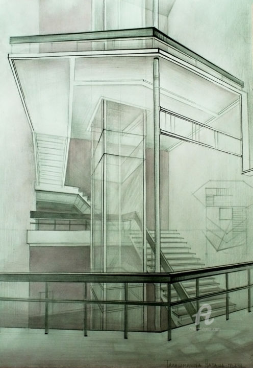 Tekening getiteld "Interior transforma…" door Nataliia Belozerova, Origineel Kunstwerk, Potlood