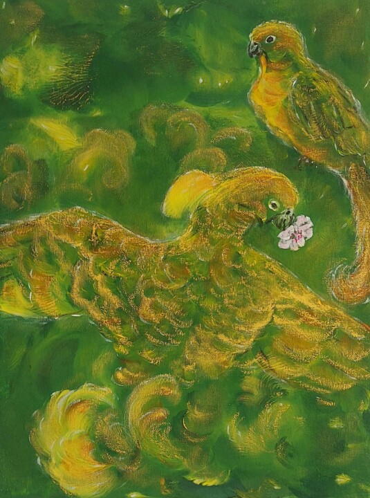 Картина под названием "Invisible World" - Nataliia Goloborodko, Подлинное произведение искусства, Акрил Установлен на Деревя…