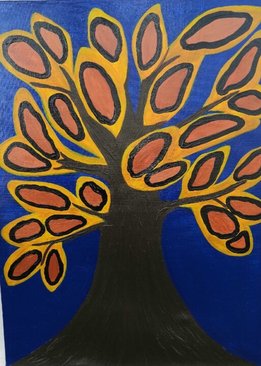「Lepard tree」というタイトルの絵画 Nataliia Kutikhina (natel)によって, オリジナルのアートワーク, アクリル