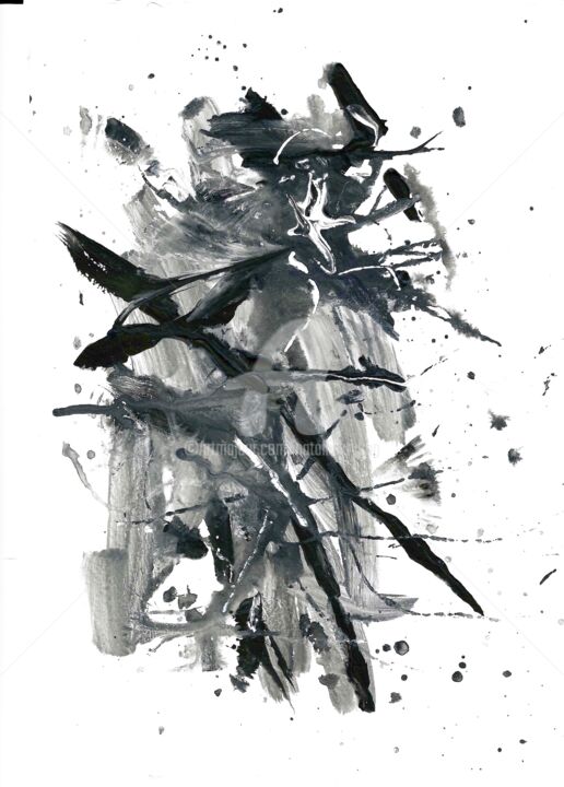 Peinture intitulée "BLACK AND WHITE" par Nataliia Krykun, Œuvre d'art originale, Aquarelle