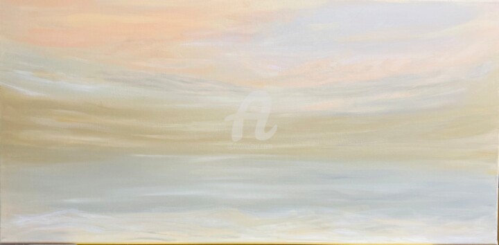 Peinture intitulée "Ocean coast, horizon" par Nataliia Krykun, Œuvre d'art originale, Acrylique Monté sur Châssis en bois