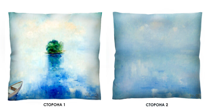 Art textile intitulée "SOFA CUSHION 10" par Nataliy Korobova, Œuvre d'art originale, Tissu
