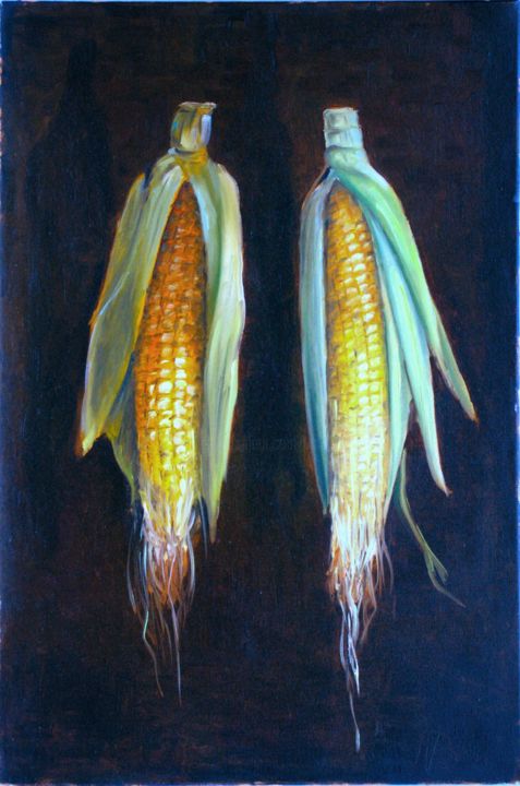 Pittura intitolato "Two Corns" da Nataliya Bagatskaya, Opera d'arte originale, Olio