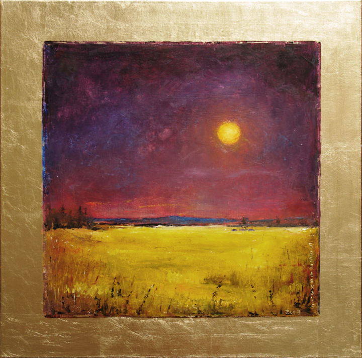 Painting titled ""Summer Sunset"" by Nataliya Bagatskaya, Original Artwork, Oil