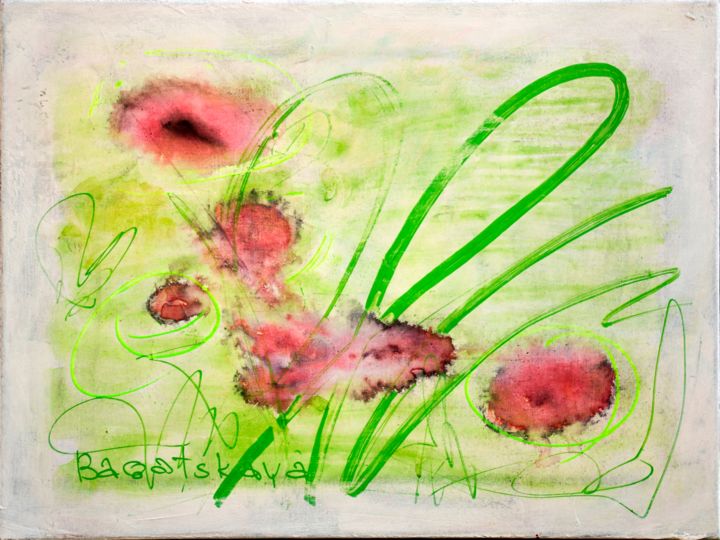 Painting titled "Flowers" by Nataliya Bagatskaya, Original Artwork, Acrylic