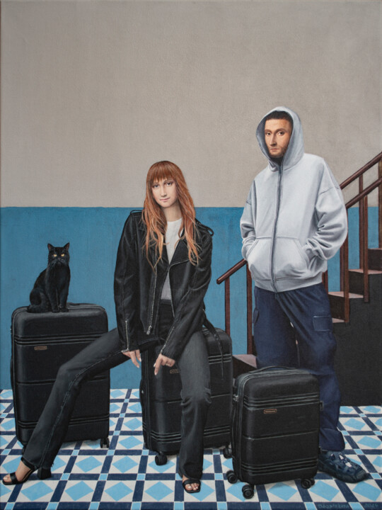Malerei mit dem Titel "Contemporary portra…" von Nataliya Bagatskaya, Original-Kunstwerk, Acryl