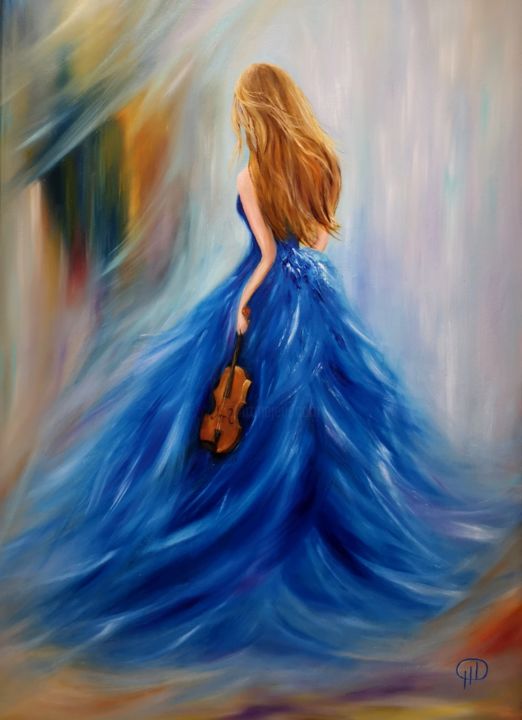 Pintura titulada "Fermata" por Natalie Demina, Obra de arte original, Oleo Montado en Bastidor de camilla de madera