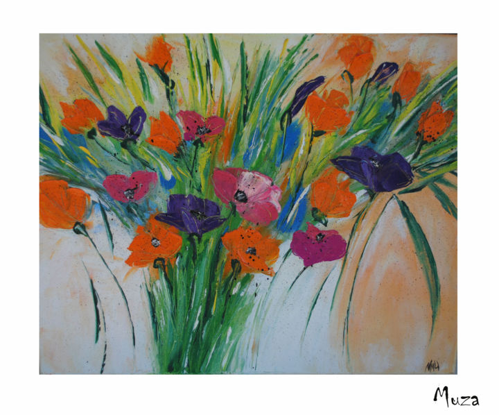Pintura intitulada "Flower.jpg" por Nataliia Muzychuk, Obras de arte originais, Óleo