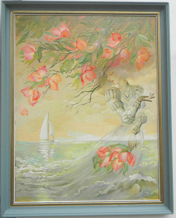 Painting titled "L'esprit du printem…" by Natalja Cernecka, Original Artwork, Oil