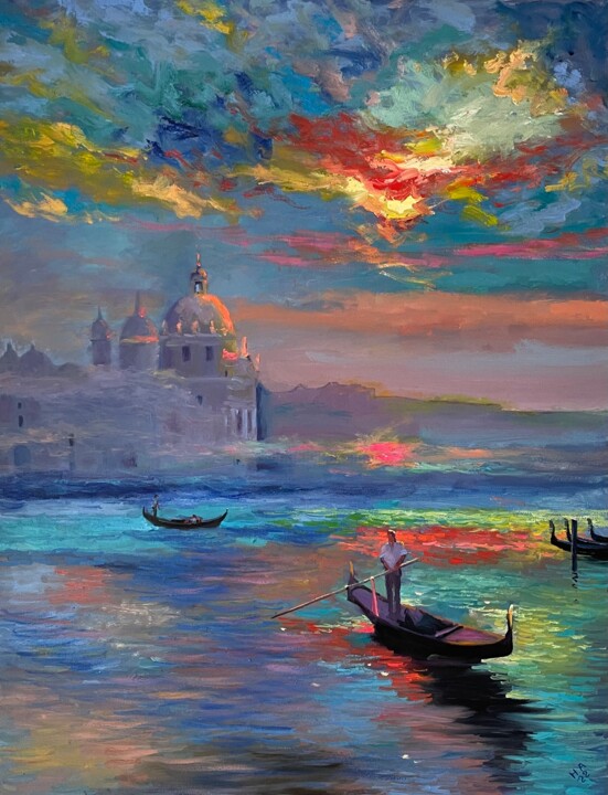 Картина под названием "Венеция" - Наталия Осадчук, Подлинное произведение искусства, Масло