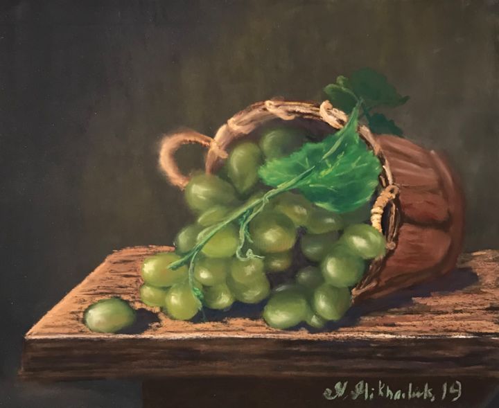 Schilderij getiteld "Traditional Grape" door Nataly Mikhailiuk, Origineel Kunstwerk, Pastel