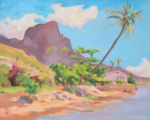 Painting titled "Anaau Bora Bora" by Nataly Jolibois, Original Artwork, Oil