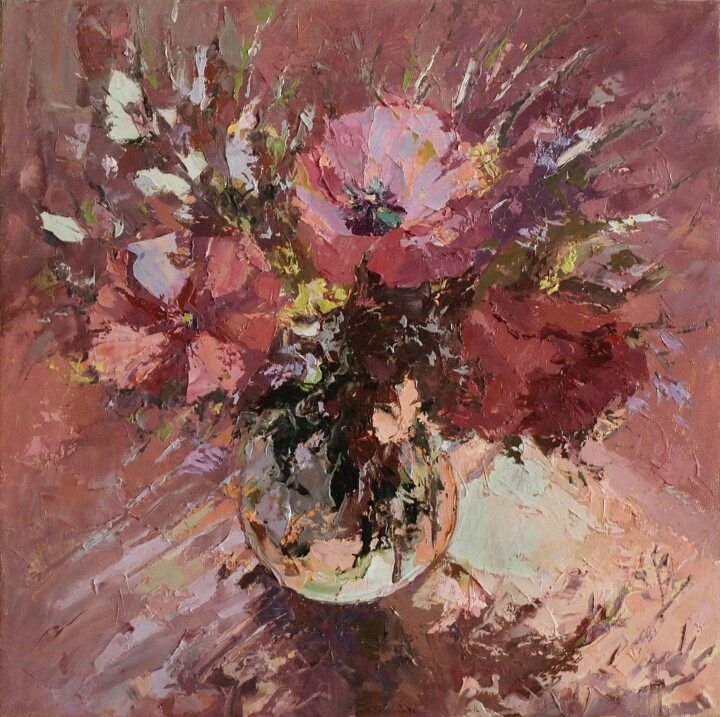 Painting titled "Poppies" by Natalya Egorova, Original Artwork, Oil