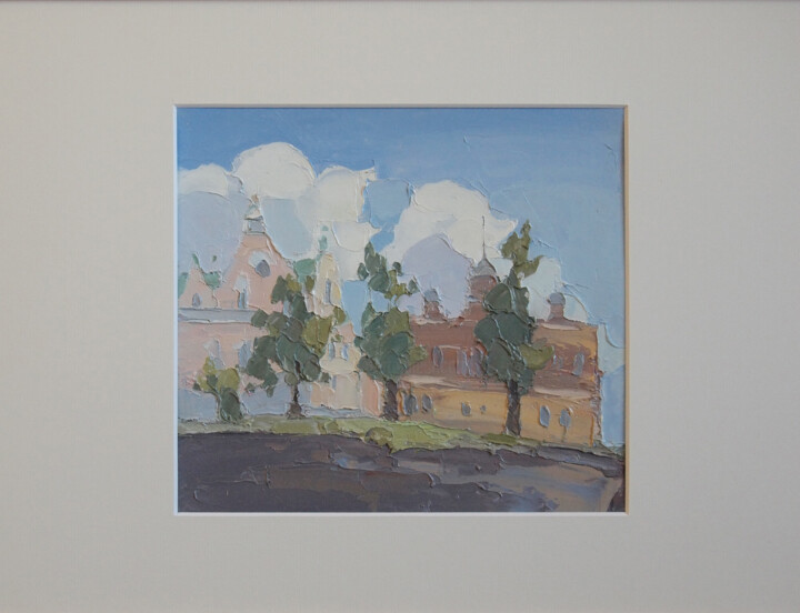 Картина под названием "Vyborg. Town hall." - Natalya Egorova, Подлинное произведение искусства, Масло
