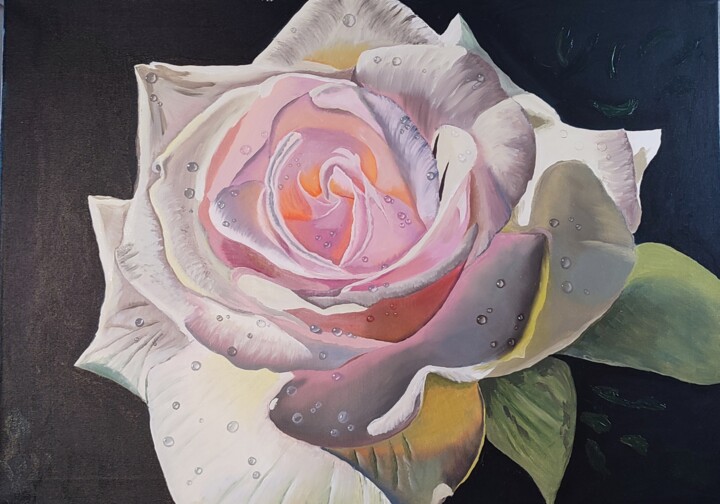 Peinture intitulée "Роза" par Natalya Generalova, Œuvre d'art originale, Huile Monté sur Châssis en bois