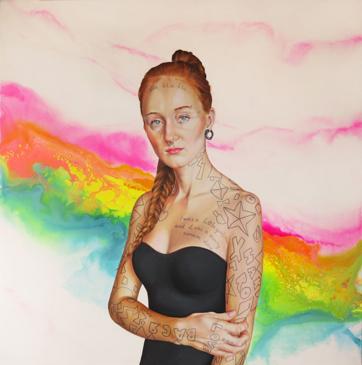 Peinture intitulée "Selfportrait#28" par Natalya Kebalo, Œuvre d'art originale, Acrylique