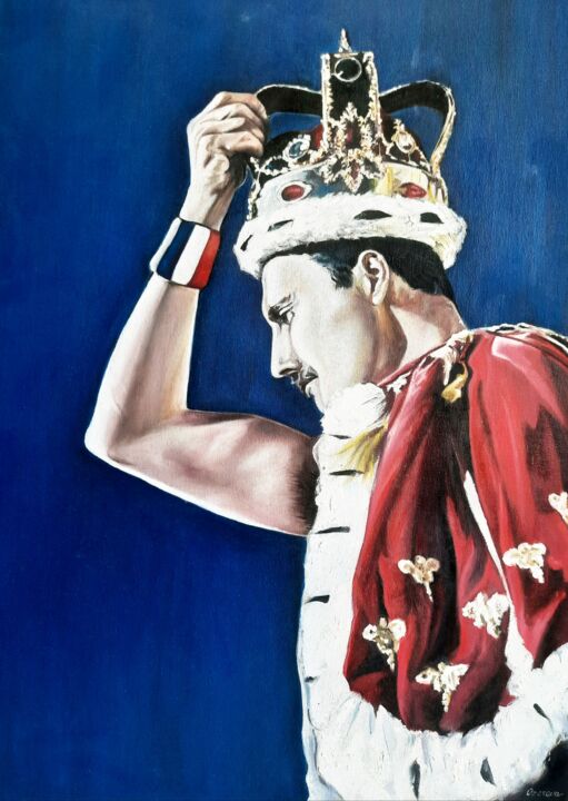 Peinture intitulée "Freddie Mercury" par Natalya Ozerova (Natasha Oz), Œuvre d'art originale, Huile