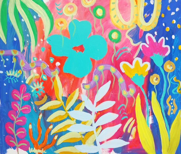 Malerei mit dem Titel "Flower Garden Türki…" von Natalya Volynska, Original-Kunstwerk, Acryl
