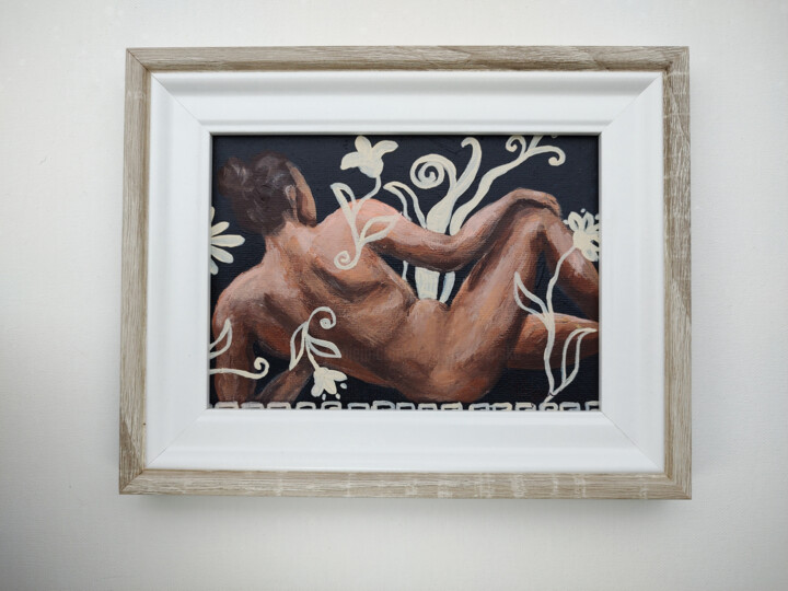 Peinture intitulée "Man Nude Original A…" par Natalya Volynska, Œuvre d'art originale, Acrylique Monté sur Carton