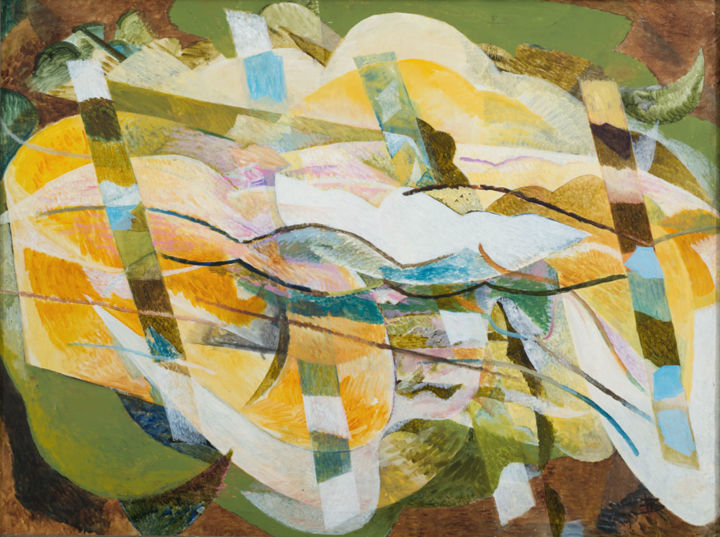 Картина под названием "Yellow bushes" - Наталия Земляная, Подлинное произведение искусства, Масло