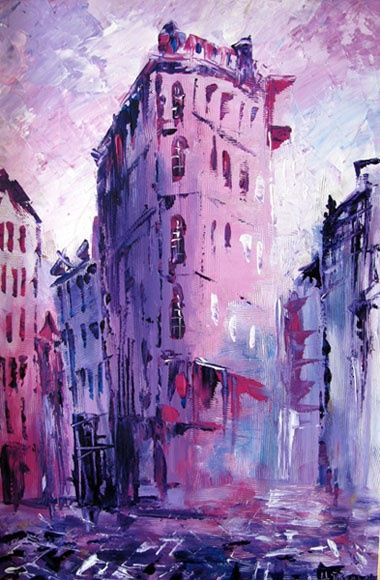 Pintura intitulada "Les rues de Paris" por Nataly Basarab, Obras de arte originais, Óleo