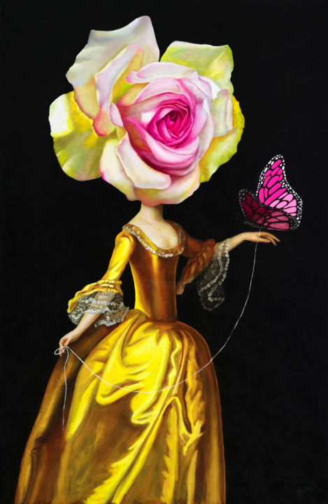 Картина под названием "Rosalin" - Natalya Zhadenova, Подлинное произведение искусства, Пастель