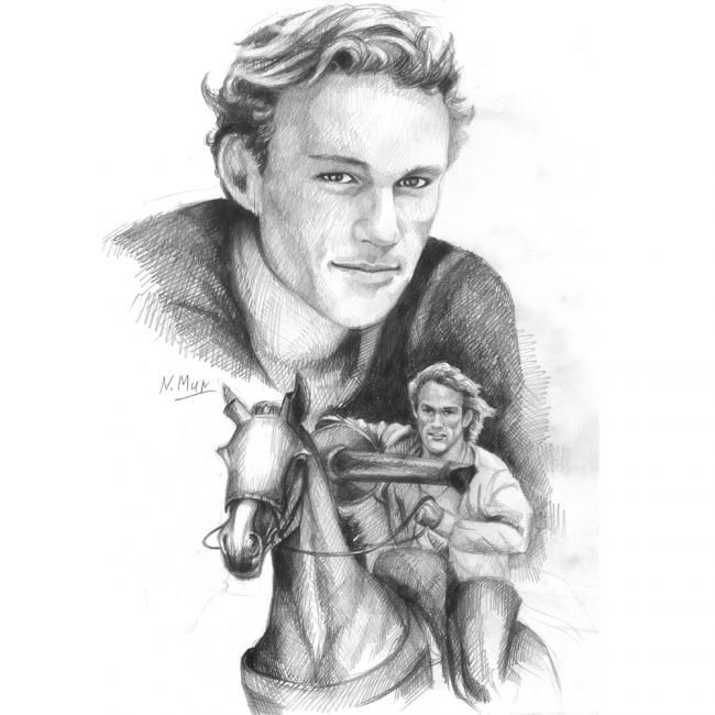 Drawing titled "Heath Ledger" by Natamur, Original Artwork