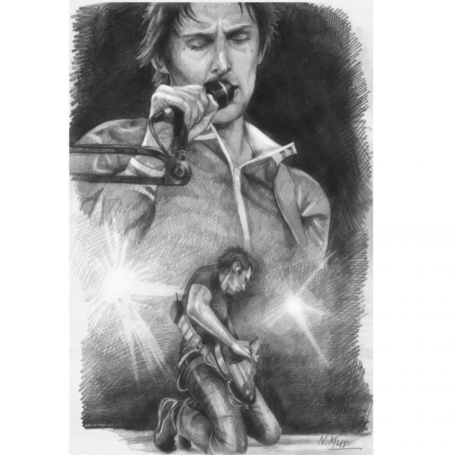 Drawing titled "Matt Bellamy" by Natamur, Original Artwork