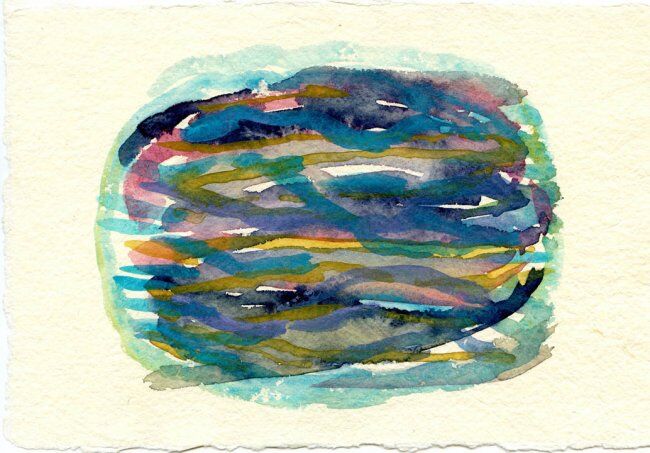 Malerei mit dem Titel "Sea piece I, aquare…" von Sea-Scape, Original-Kunstwerk, Öl